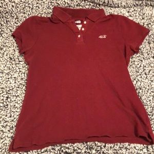 burgundy collar shirt